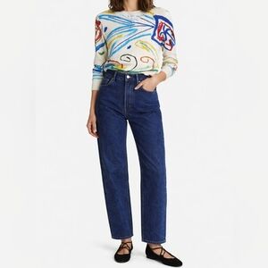 DESIGUAL Abstract Brushstroke Lightweight Sweater | M | Statement Pullover